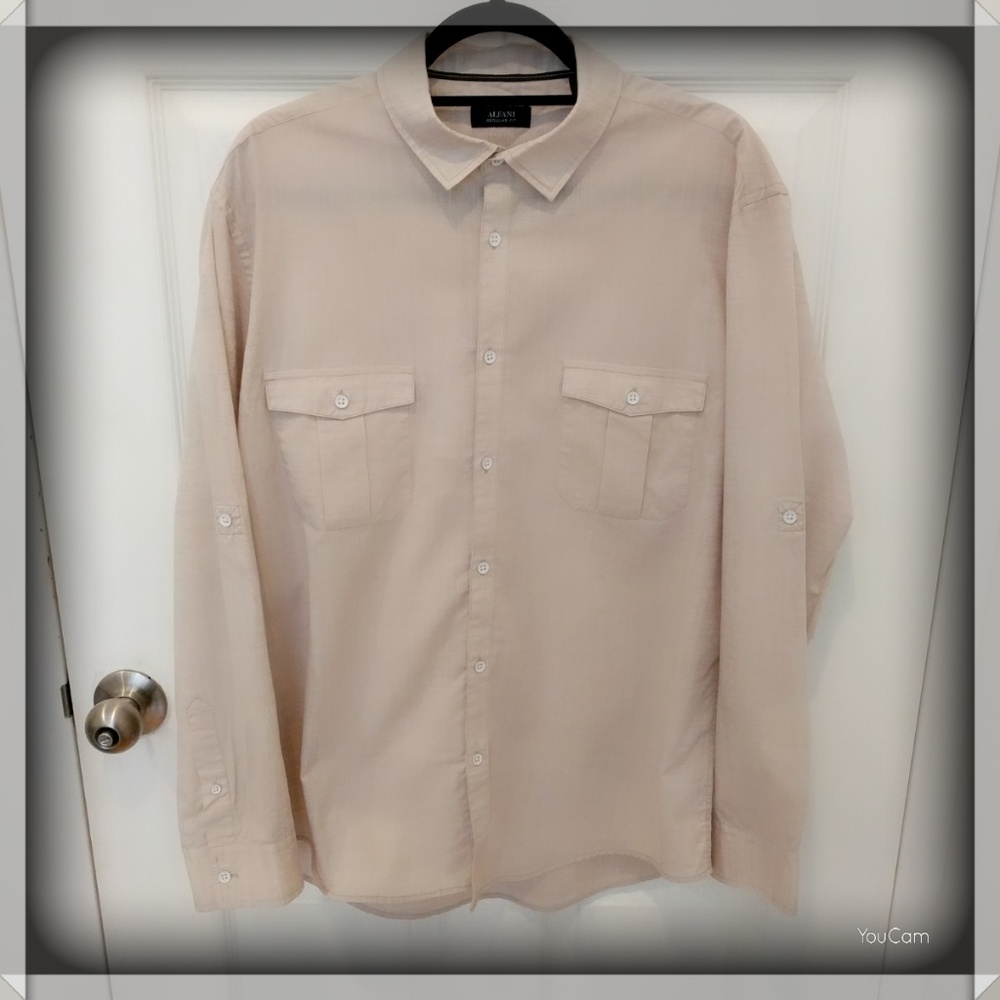 Alfani Casual Button Up Shirt - Red - XL - Picture 7 of 7